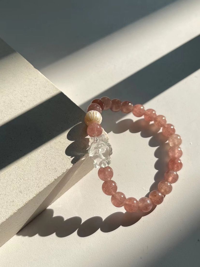 Youlongzeling same style peach blossom on the road bracelet for men and women