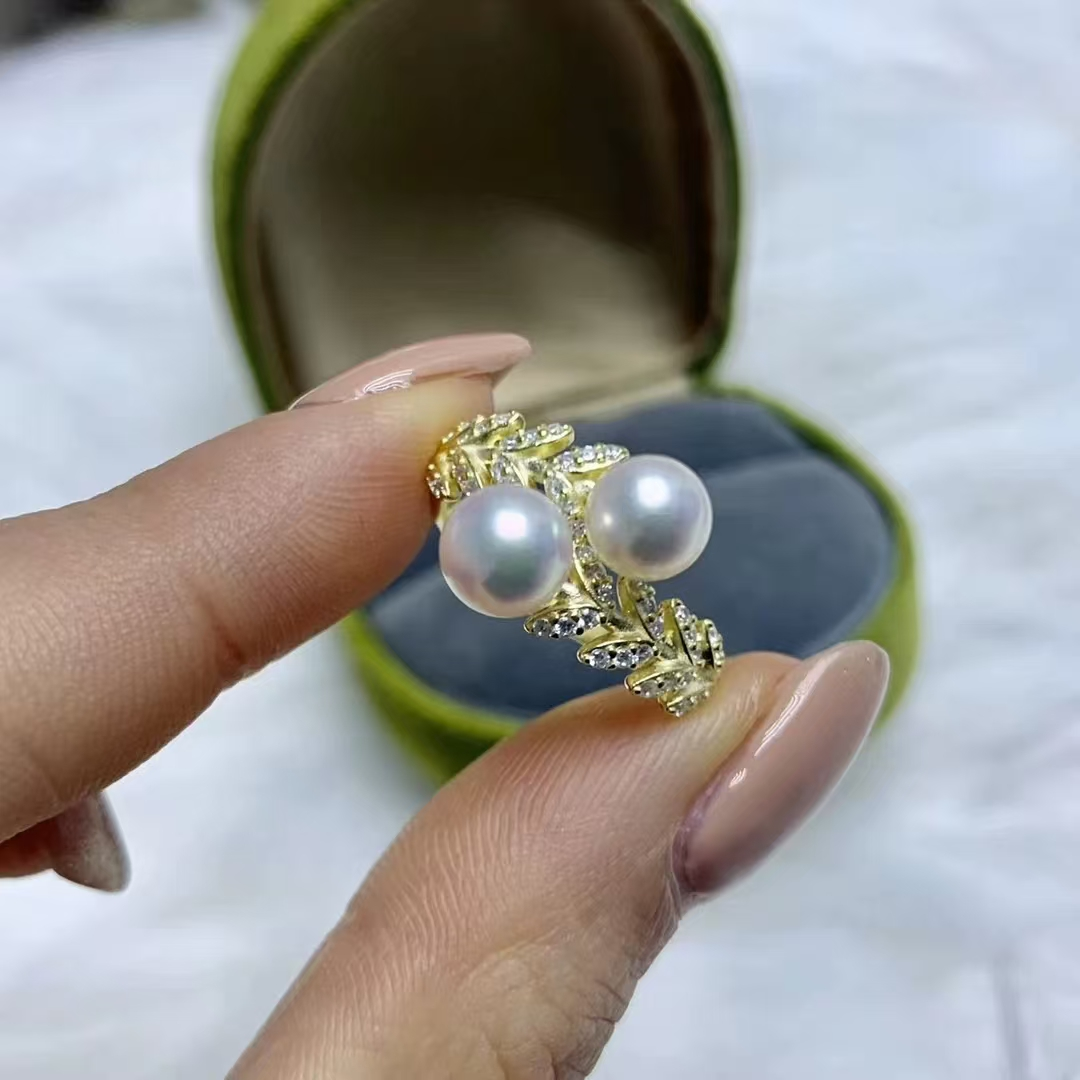 Two Ways Olive Branch Pearl Ring