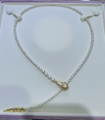 French natural freshwater pearl smart necklace 45CM (gold)