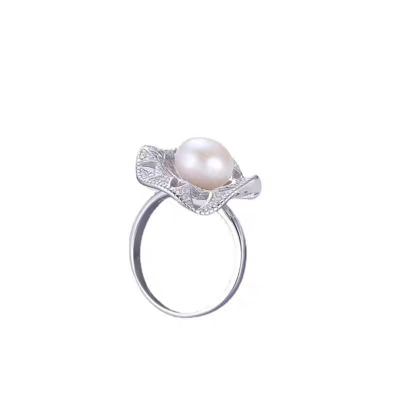 Lotus Pearl Ring (Silver) - Image 1
