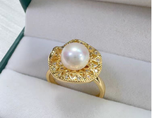 Lotus Pearl Ring (Gold) - Image 1
