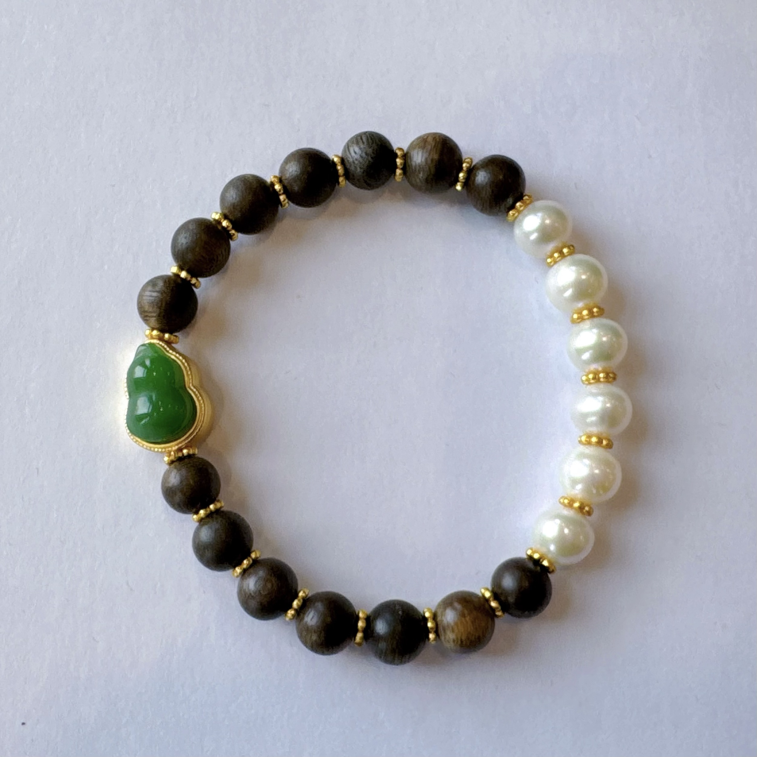 Jinxiang Jade Natural Pearl Agarwood Bracelet