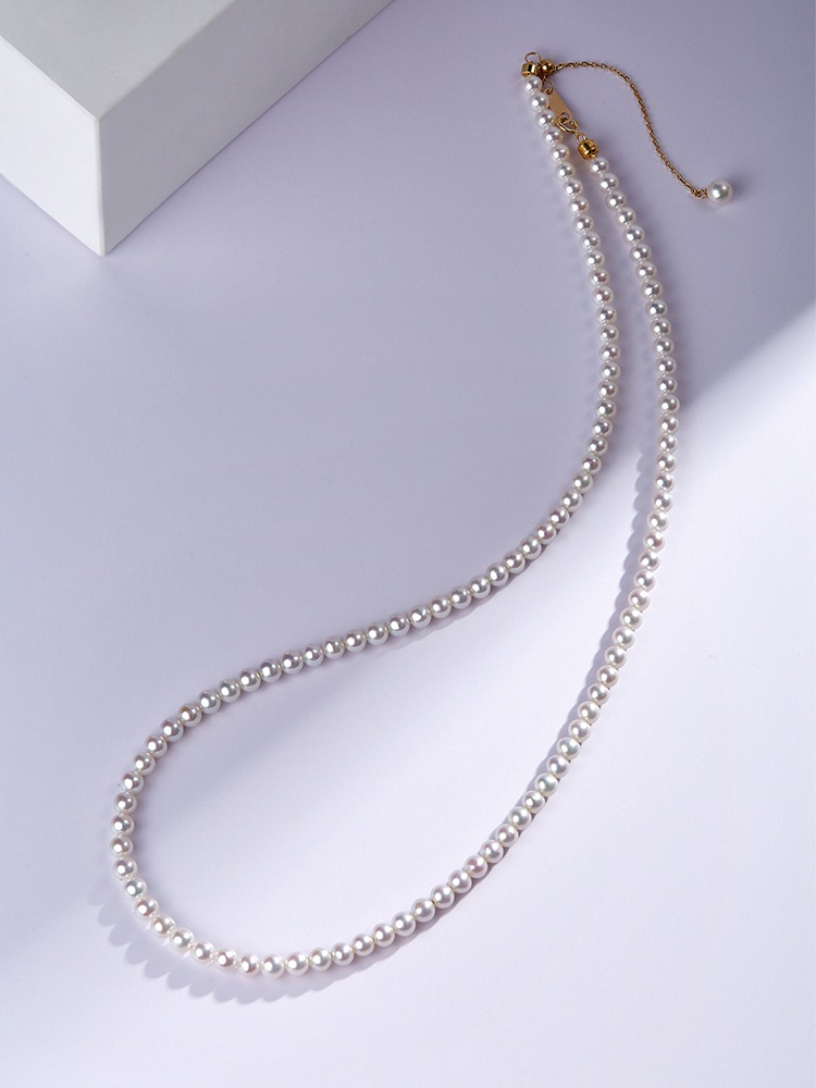 3-3.5mm Classic Pearl Necklace (Gold)