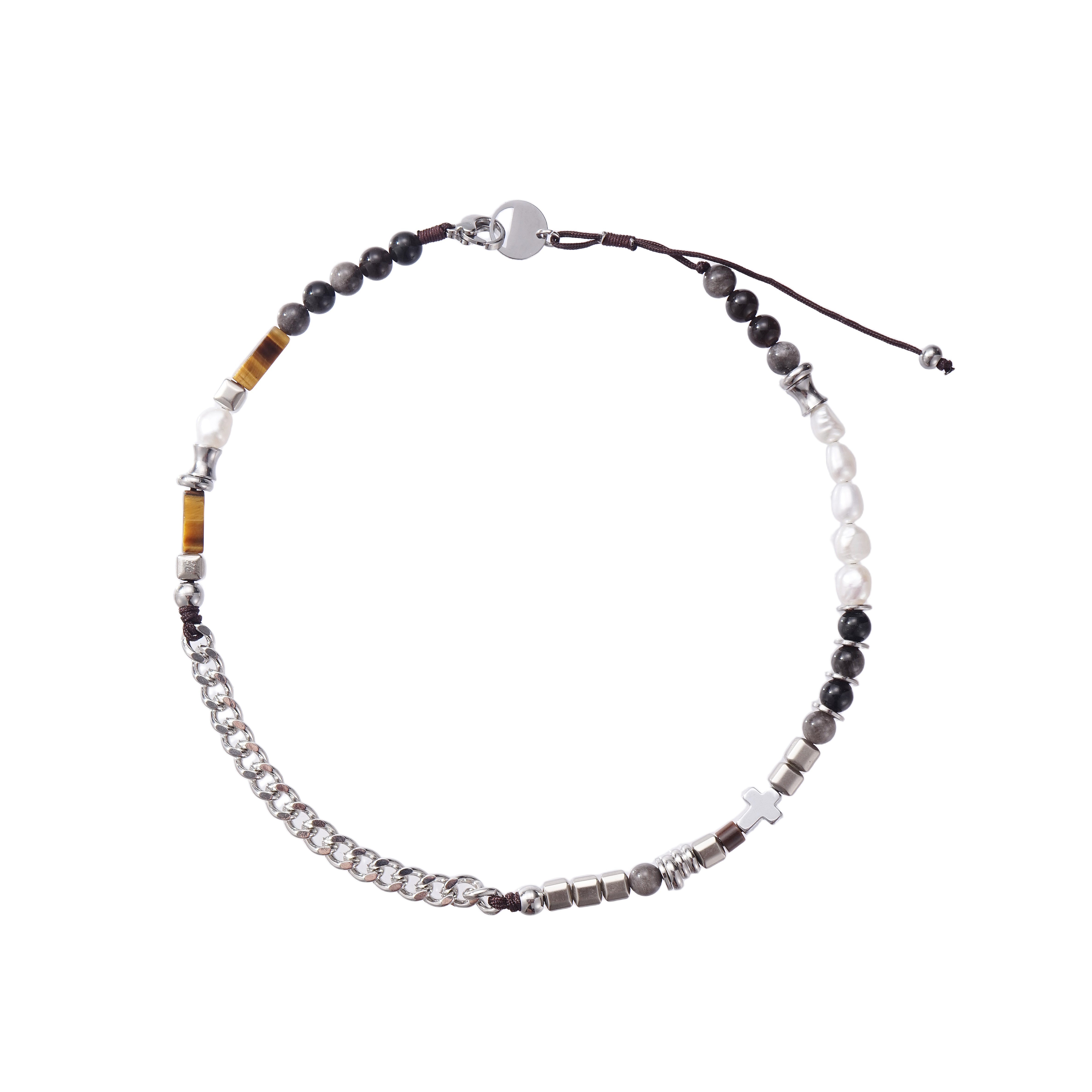 Tiger Amber Twin Pearl Necklace