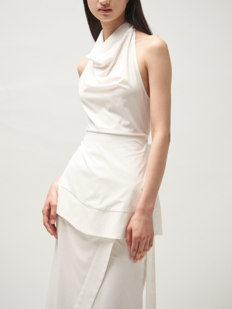 Halterneck strappy sleeveless top white