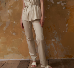 Cavalry Bias Narrow Leg Slim Pants White
