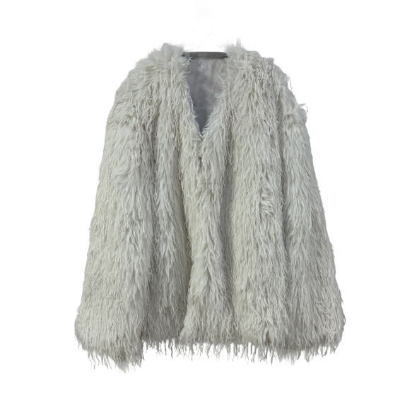 Imported tassel fabric short milk white fur