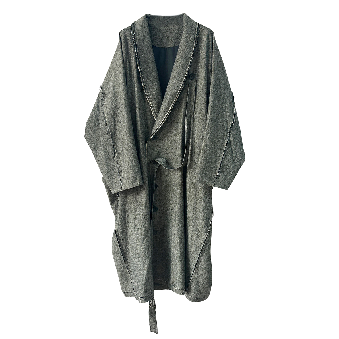 wool bathrobe jacket gray