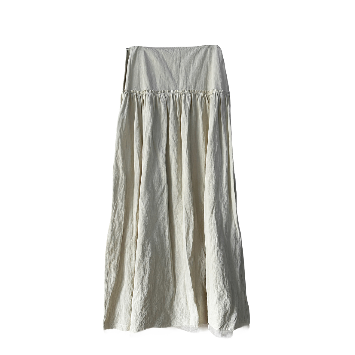 Metal wire memory fabric pleated loose skirt white