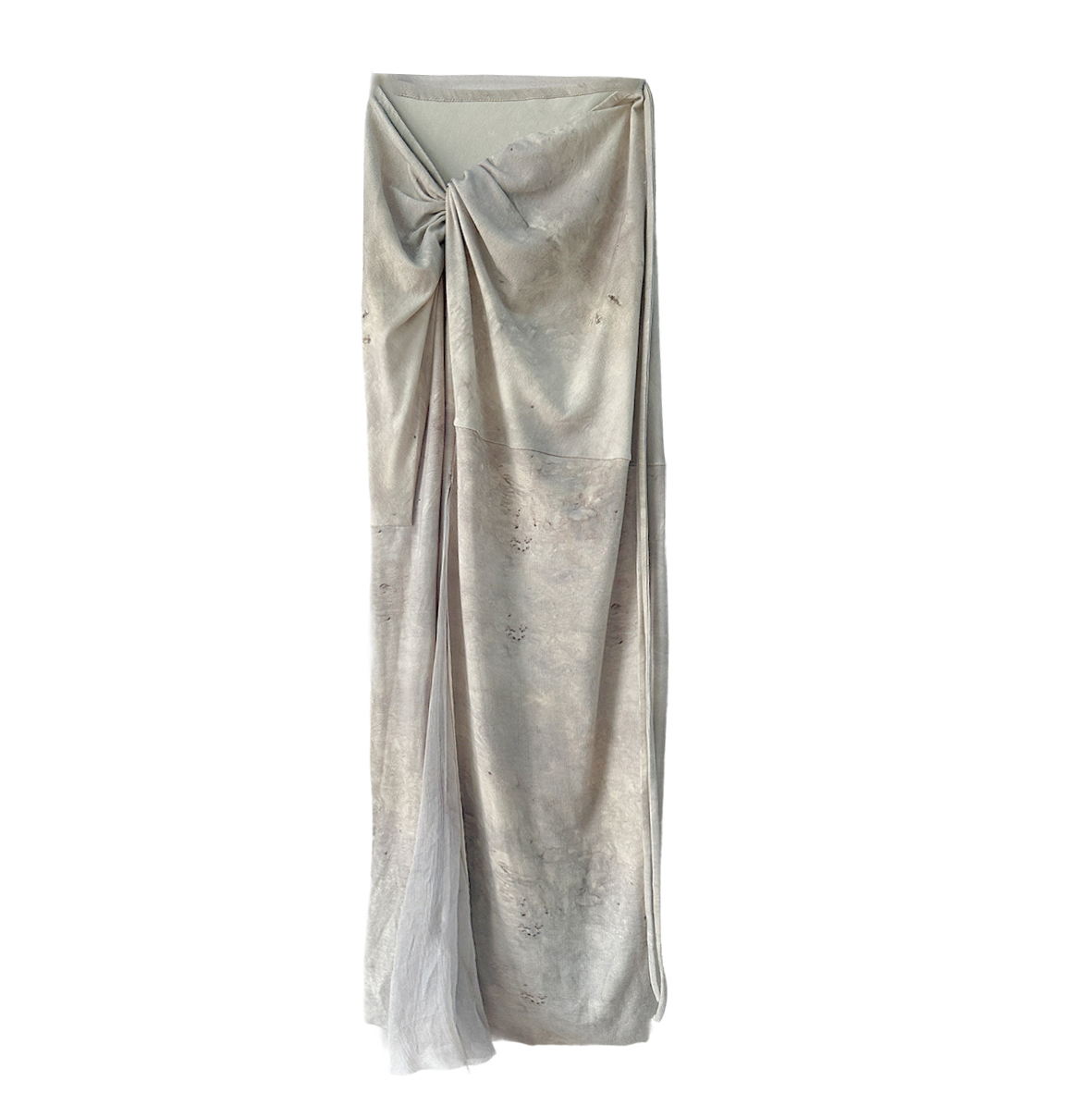 Original plant-dyed printed three-dimensional cut-out knotted tulle pink stretch knit skirt pink
