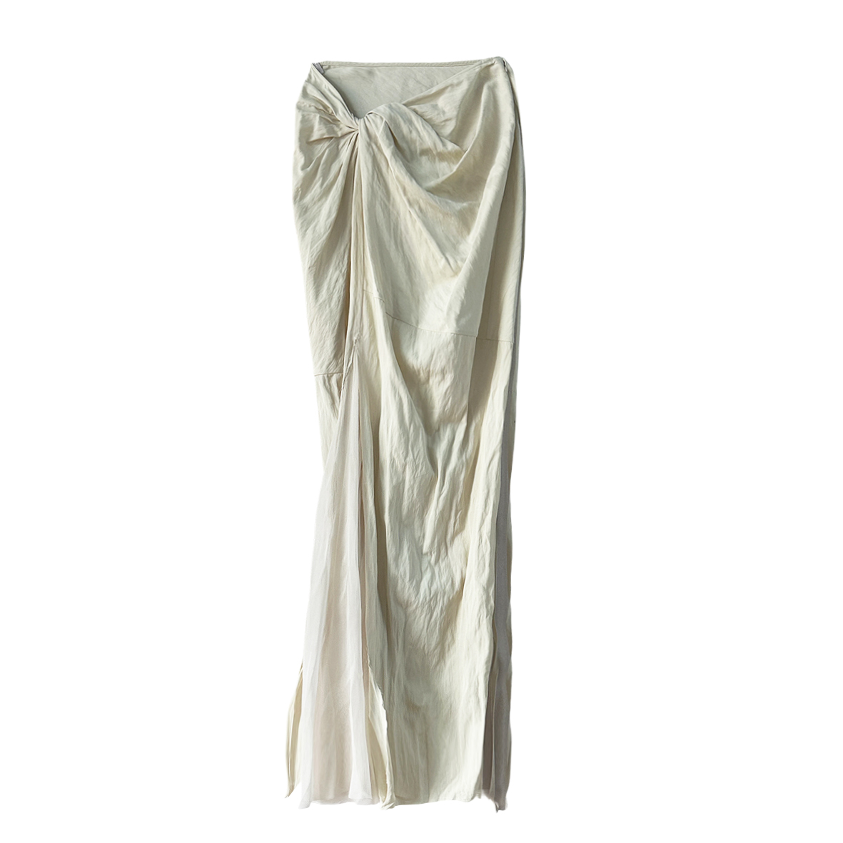 Three-dimensional cutting knotted tulle milky white wire skirt white