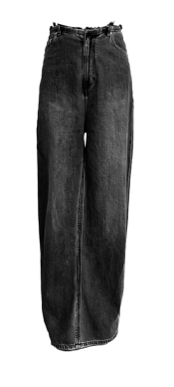 Black denim jeans deconstructed long skirt