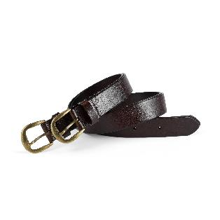 Brown leather wide belt