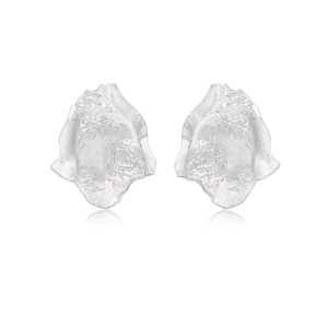 Petal earrings bright silver+swimming paint