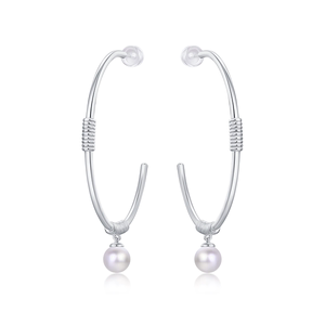 Bead braided earrings (large size)
