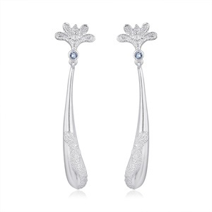 Flower embossed drop earrings