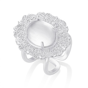 White crystal oil painting ring