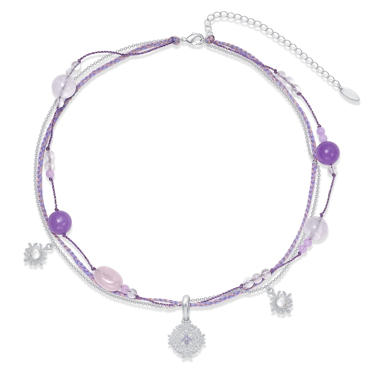 Lace rope choker lavender