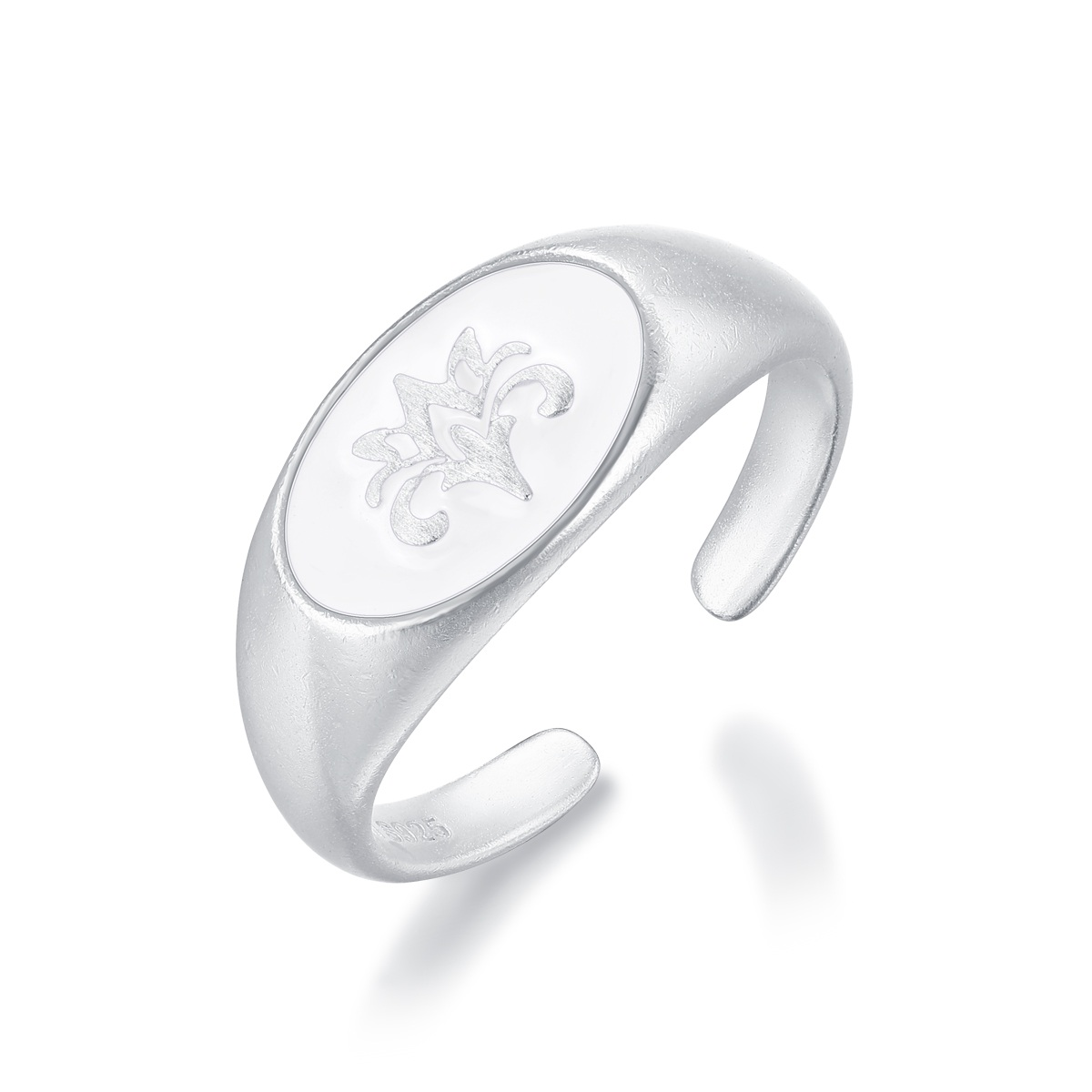 Enamel Seal Honeysuckle Ring White
