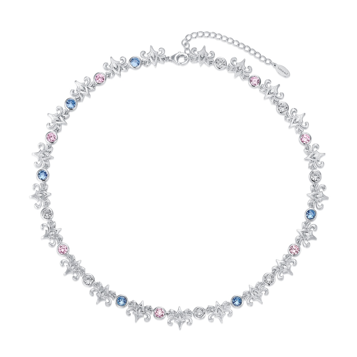 Colorful Honeysuckle Diamond Necklace