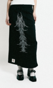 Fake two-piece set of long heart-print bell-bottom pants