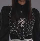 Beaded Medieval Cross Armor Chest Black