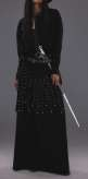 Beaded long victorian dress black