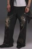 distressed distressed beaded jeans