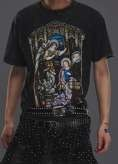 Distressed church print T-shirt gray
