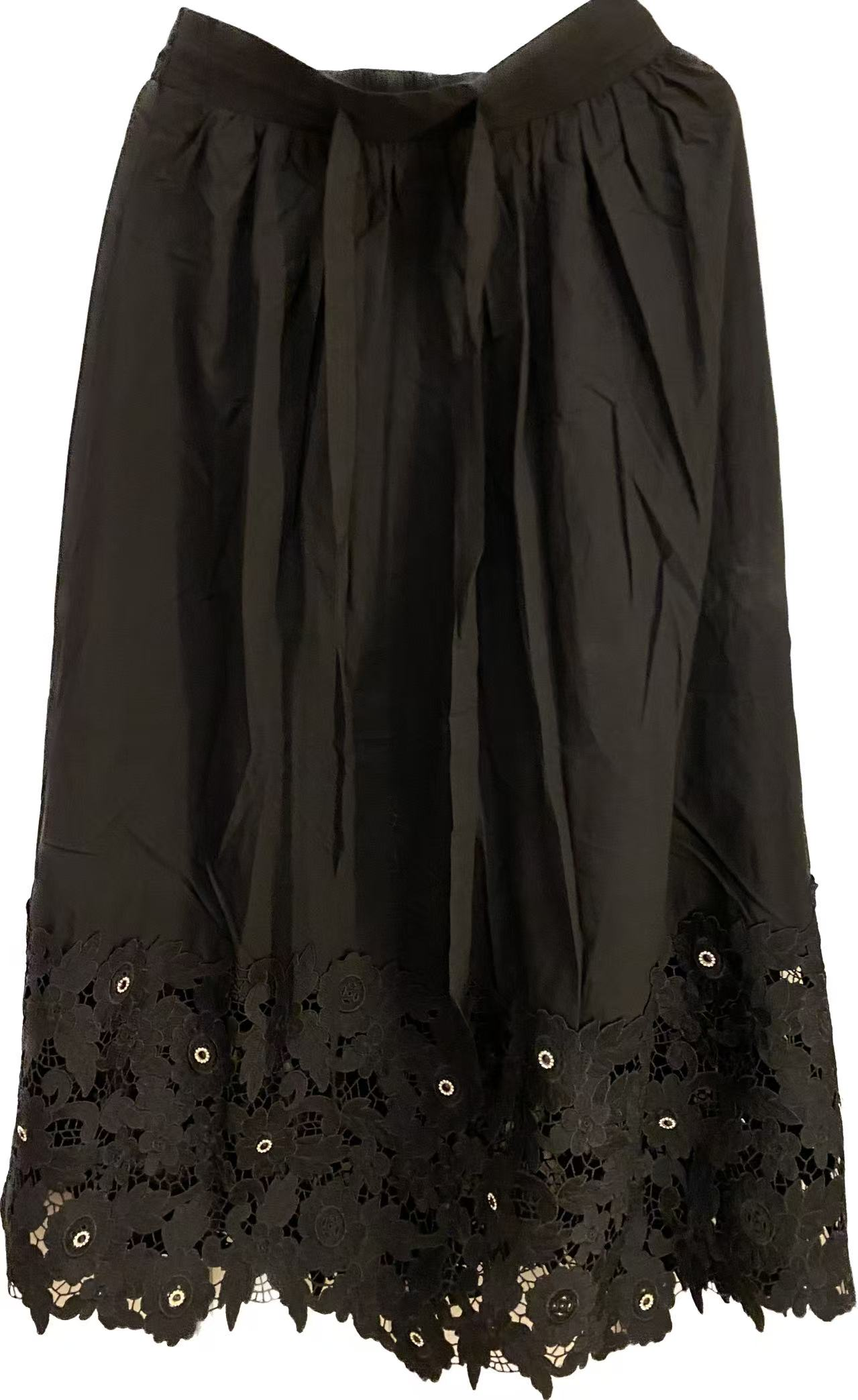 Embroidered hollow lace patchwork skirt