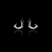 Snake charm earrings-Silver DR ANGLE EARRING-S