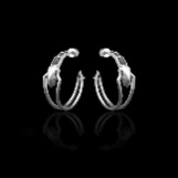 Snake Charm C-Hoop Earrings-Silver DR C EARRING-S