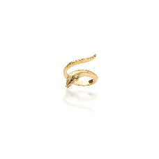 Snake charm front opening ring-gold