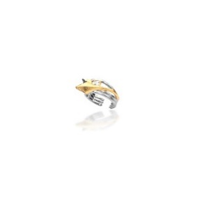Snake charm back open ring - brushed