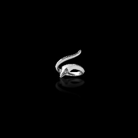 Snake charm front open ring-silver