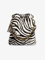Mini Pebble Bag heavy chain drawstring handbag zebra