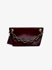 Mini Pebble Bag heavy chain diamond bag burgundy