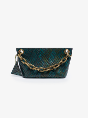 Mini Pebble Bag Heavy Chain Diamond Bag Green Linlin Pattern