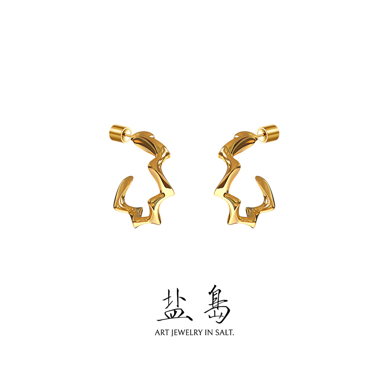 Menglong series large earrings gold