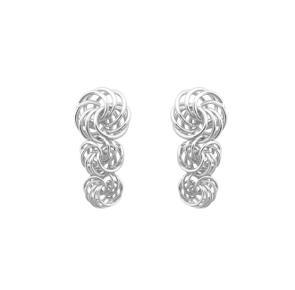 Qionghua series three flower earrings white gold