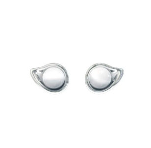 Polar series hidden bead earrings white gold - Image 1