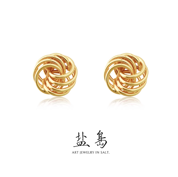 Qionghua series single flower earrings gold