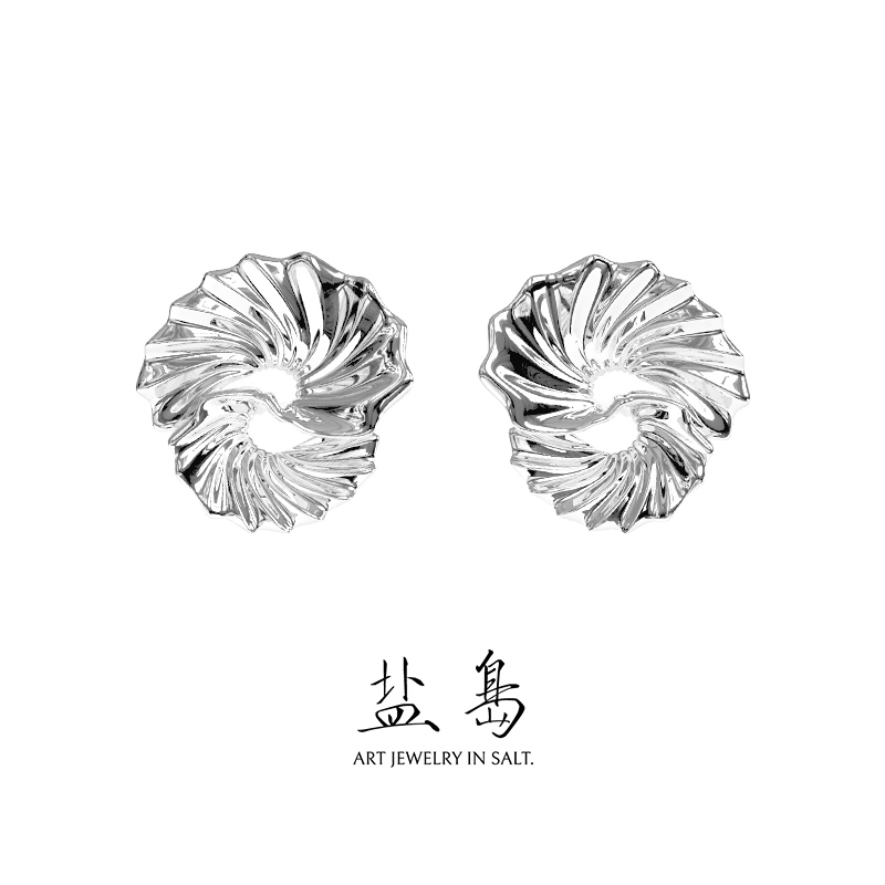Huisu series large Huihui earrings white gold