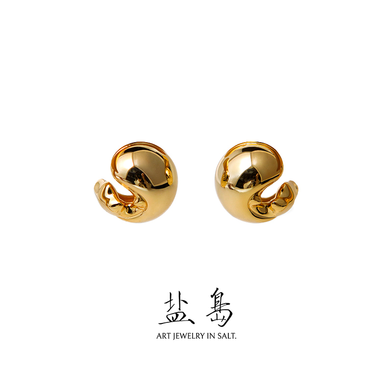 gold scale koi earrings gold