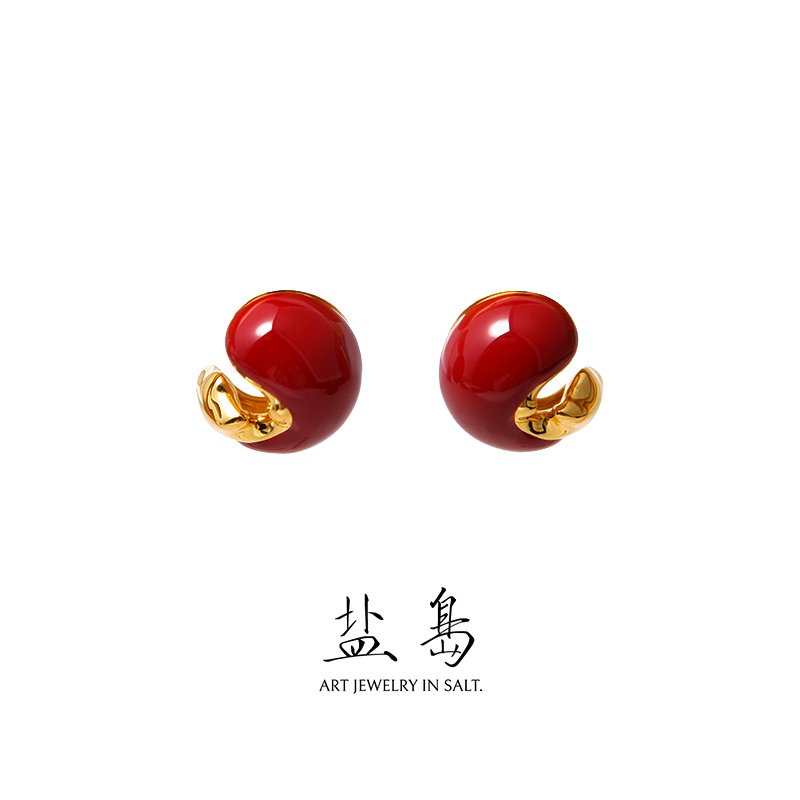 Gold scale koi earrings