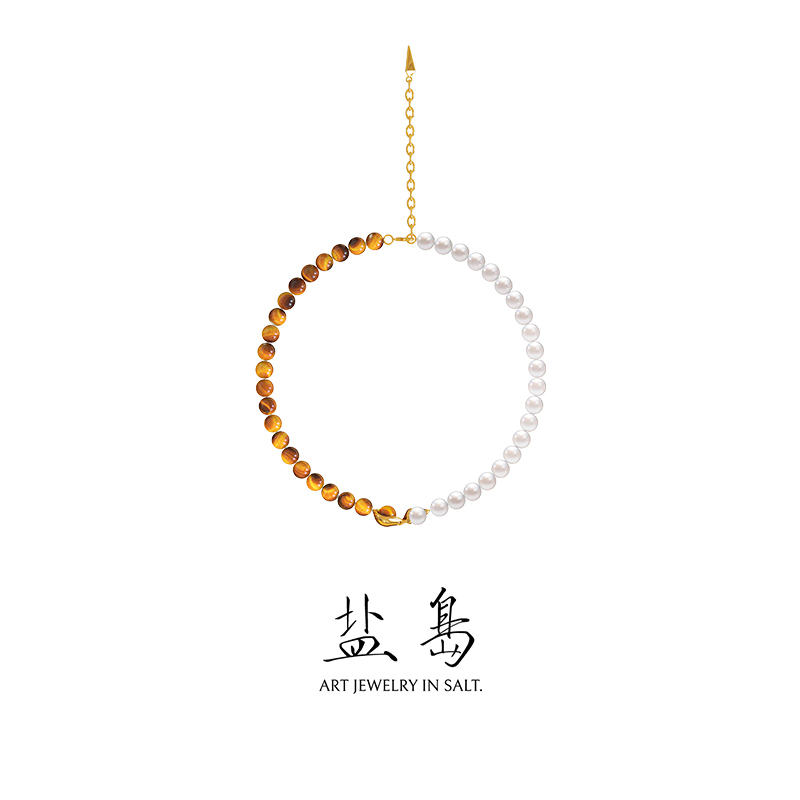 Polar series hidden double beads choker gold