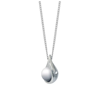 Polar series hidden bead necklace white gold - Image 1