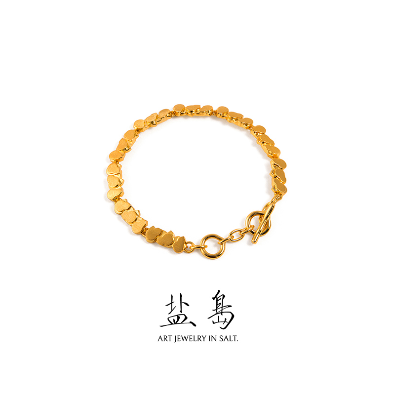 Gourd Series Brushed Single Layer Bracelet Gold - Image 1
