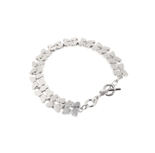 Calabash Series Brushed Double Layer Bracelet White Gold - Image 1