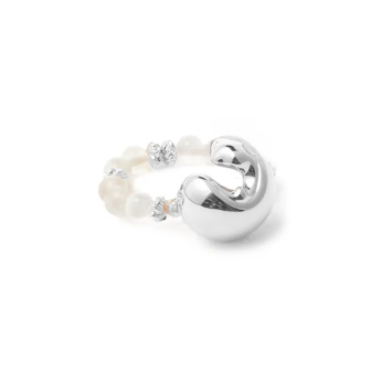 Gold scale koi ring white gold white agate - Image 1